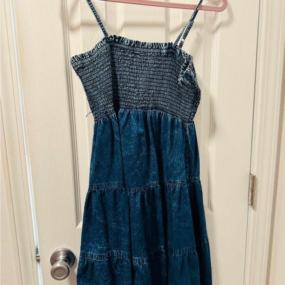 Angie Navy Smocked Dress